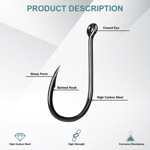 ELLYCIO 500PCS Small Fishing Hooks, High Carbon Steel 10 Sizes for Freshwater Saltwater