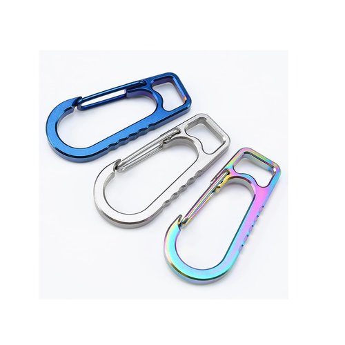 Generic FULLGUEEN Titanium Keychain Carabiner Clip,Multifunctional Keychain Carabiner,EDC Key Clip Anti-Lost Quick Release Key Ring Holder for Daily Use, Gray
