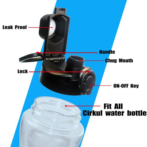 Lid for Cirkul Water Bottle - Auto Flip Lid for Hydro Flask Wide Mouth 12-64oz, Replacement Compatible with Cirkul, Hydroflask, Simple Modern, Iron Flask & Others, Nozzle with Button Lock (1)