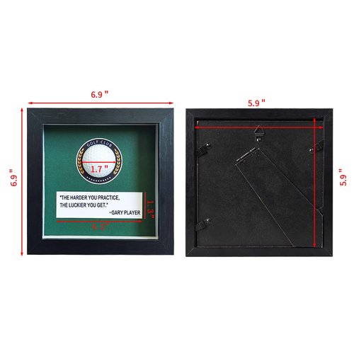 Golf Ball Display Case,Golf Ball Show Box,6.9"X6.9"Wood Display Case Box Shadow Box,Golf Ball Holder Gift for Golf Enthusiasts - Golf Ball Display Rack Cabinet for Wall Mount with Glass Door,Black.