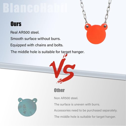 BlancoHabil 3/8inch 4"&6"&8" AR500 Steel Targets for Shooting,Target Stand,Gong Target,AR 500 Steel Targets 3/8 Gong AR500,Suitable for Shooting Enthusiasts to Train and Practice