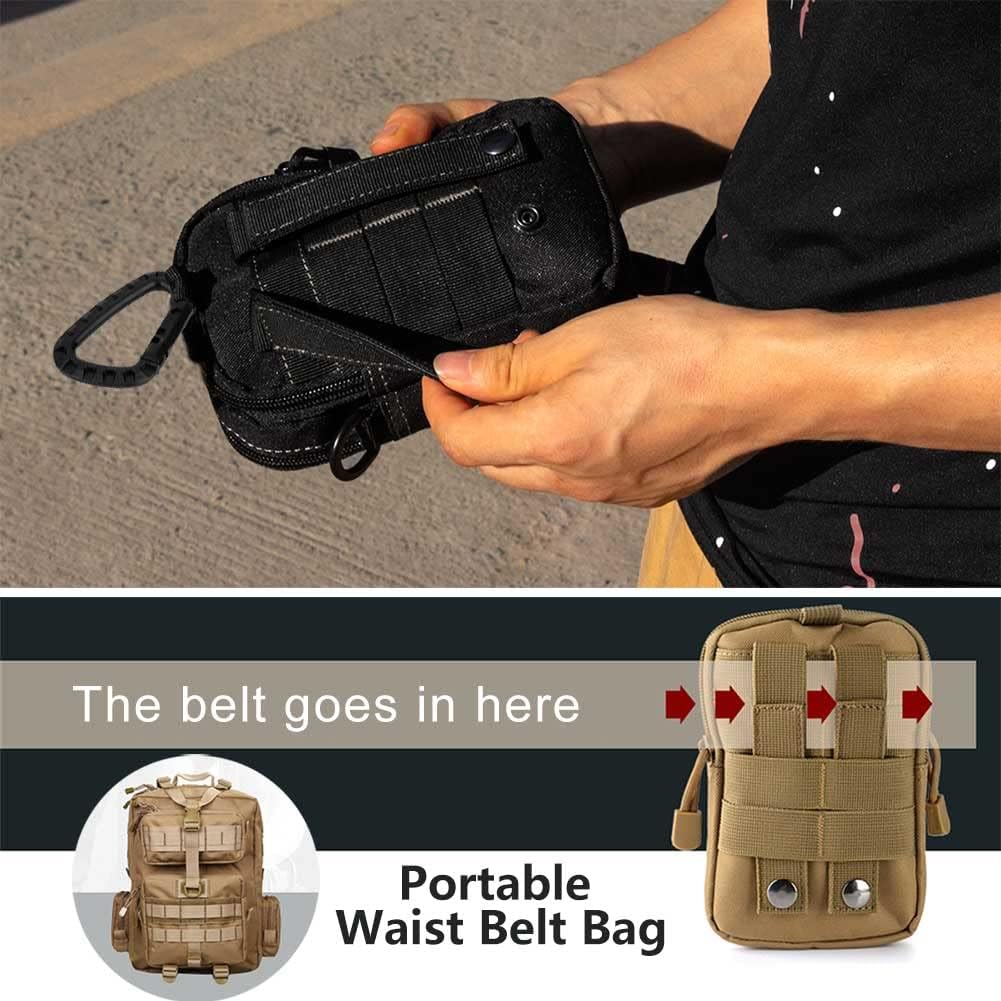 ofone Small Tactical Molle Pouch, Military Waist Pouch EDC with Smartphone Holster Holder Utility Gadget Belt Bag for Outdoor