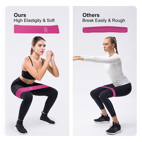 Resistance Bands Set, Resistance Loop Exercise Bands with Instruction Guide and Carry Bag, Versatile Latex Exercise Bands for Home and Gym Workouts, Set of 5
