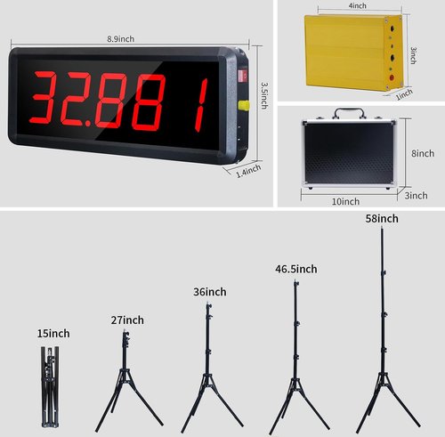 Ousmile Wireless Laser Timer for Sprints, Stopwatch for Track 40 60 Yard Dash, Laser Sprint Timer System, Race Clock for Running/Track Field/Speed Tranning(High Stand)