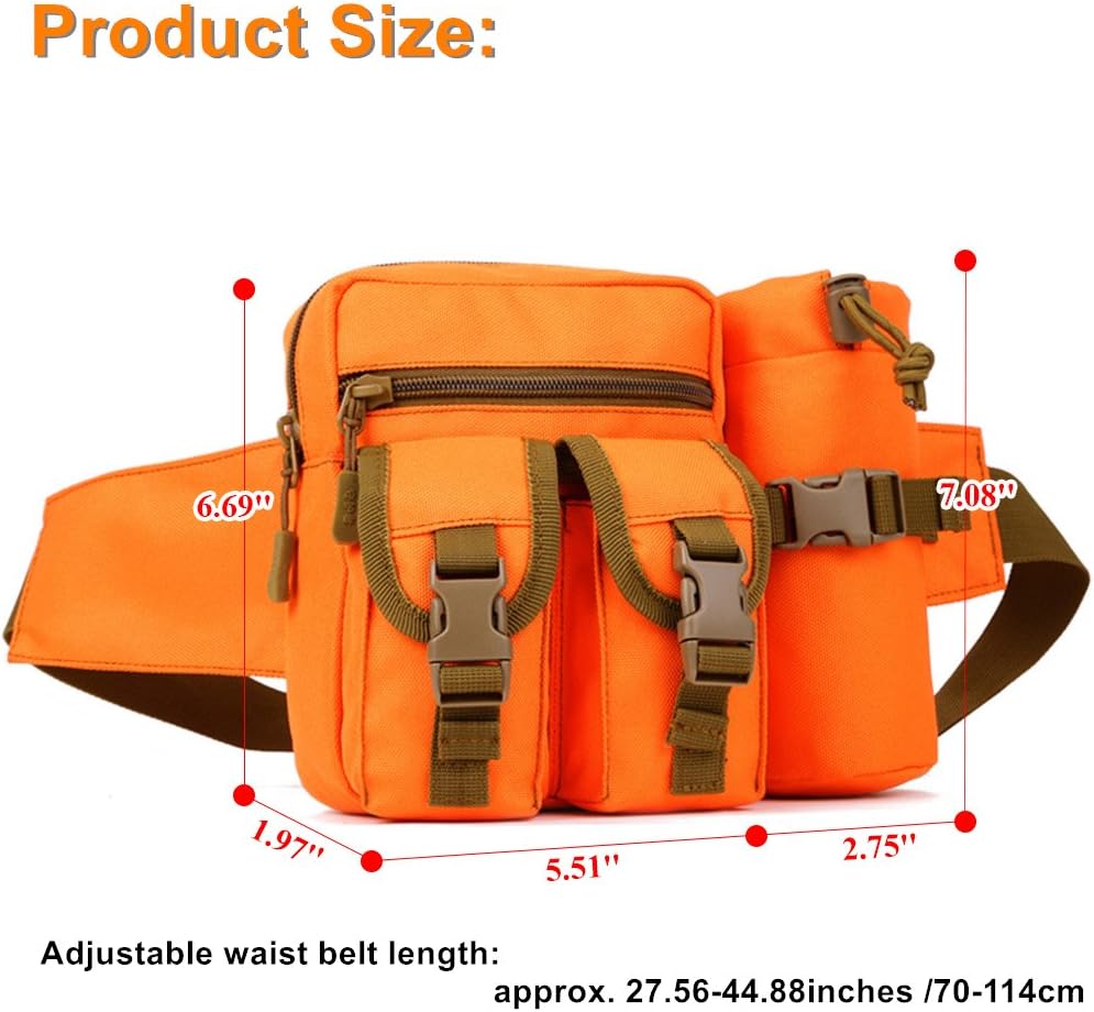 UNISTRENGH Tactical Fanny Packs Pouch With Water Bottle Pocket Holder Waterproof Molle Waist Pack Hip Belt Bag (Desert Camo)