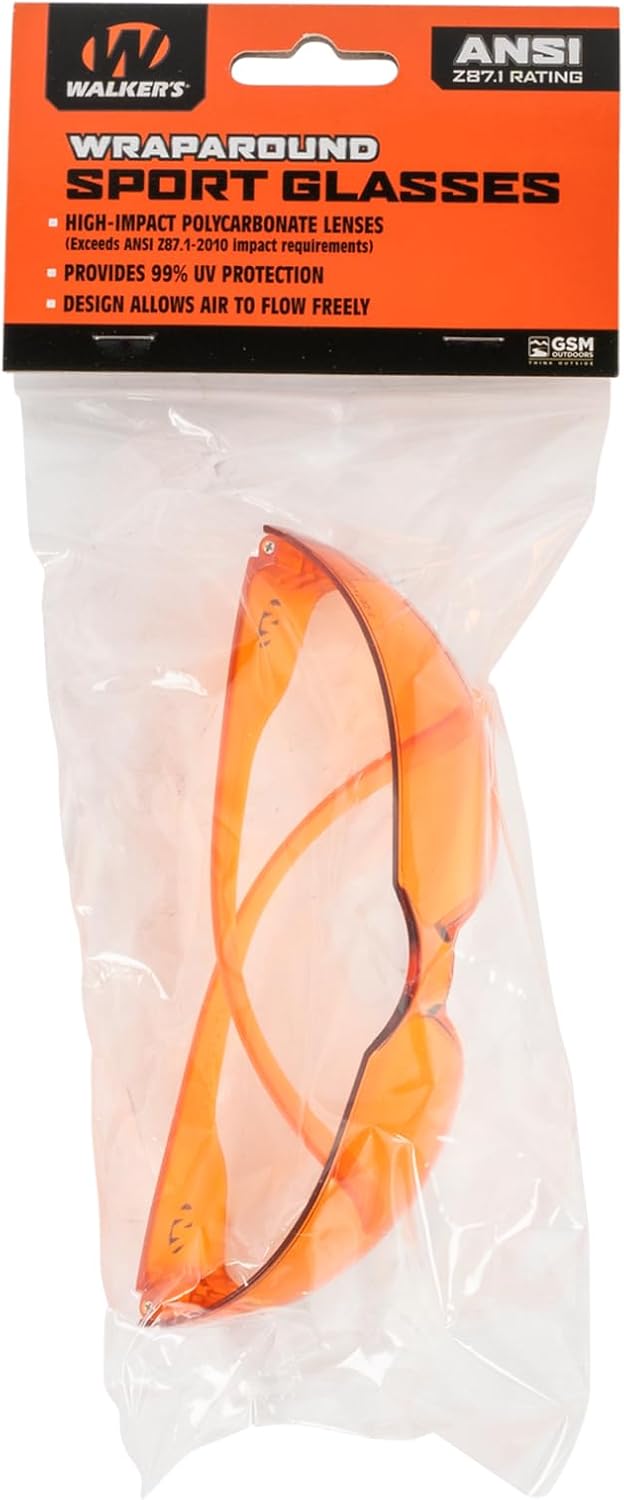 Walker's Unisex Clearview Sport Shooting Glasses Impact-Resistant Wrap-Around Hunting Shooting Ballistic Safety Eyewear