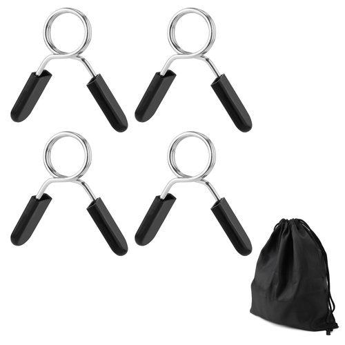PEUTIER 4pcs Dumbbell Barbell Clamps, 2in Stainless Steel Weight Clips Tight Fitness Bar Clips Versatile Spring Collar Clips Gym Accessory Weightlifting Buckle for Strength Training