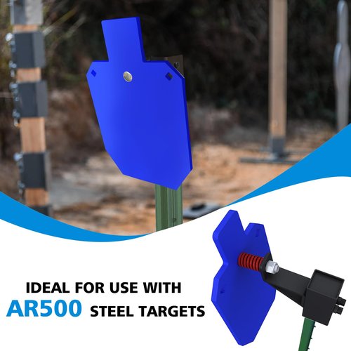 Atflbox T-Post Target Hanger for AR500 Targets, T-Post Target Brackets Mount, AR500 Steel Torso Silhouette Targets Conversion Adapter for Outdooor Shooting Practice (1 Pack)