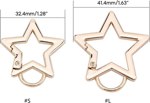 2 Pcs Star Shaped Stainless Steel Keychain Clip Carabiner Snap Hook Holder Star Carabiner Hook Clip Key Holder Carabiner Clip for Keys and Wallet with Key Chain Rings Accessories（Silver）