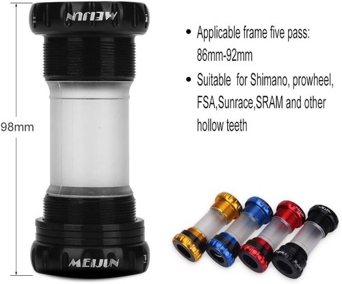 Bottom Bracket, Aluminum Alloy PP External Bottom Thread Crankset for (Blue)