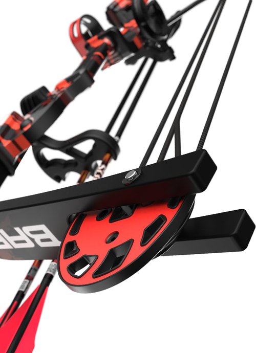 Barnett Tomcat Youth Compound Bow, Right-Handed Bow for Young Archers 8+, 17-22lb Draw Weight, 18-22in Draw Length, with 3 Pin Fiber Optic Sight, 2 Arrows, Attached Quiver, Red