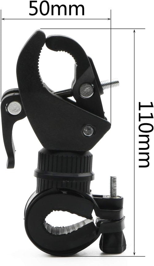 4pcs Universal Bike Bicycle Flashlight Lamp Mount Clamp Stand Holder 360º Rotation, Black