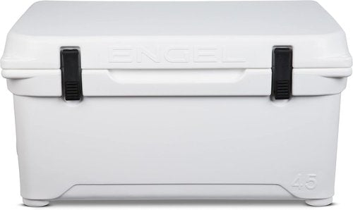Engel Coolers ENG45 Cooler | 40 Can High Performance Durable Seamless Rotationally Molded Ice Box for Camping, Hunting, and Fishing - White