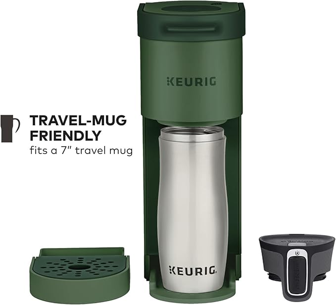 Keurig K-Mini Single Serve K-Cup Pod Coffee Maker, 6 to 12oz Brew size, with Cord Storage, Perfect for Small Spaces, Evergreen