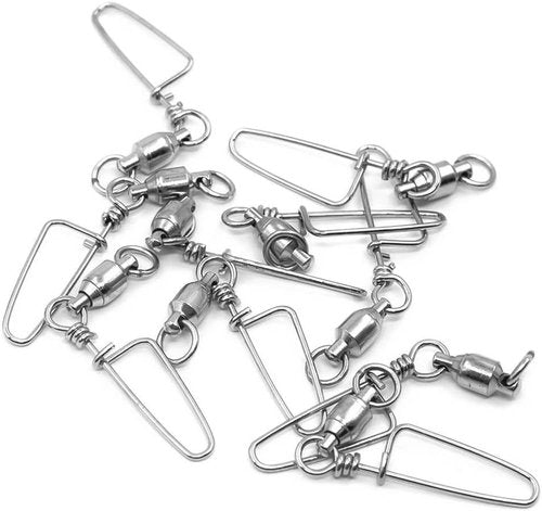 emma kites Fishing Swivel with Coastlock Snap Ball Bearing Solid Welded Ring Connector of Kite Line and Bridle Fishing Terminal Tackle Accessories