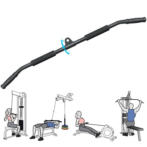 Rotating Lat Pull Down Bar 39.4'' Lat Pulldown Attachments for Pulley System Gym Cable Machine LAT Pull Down Machine, Lat Pulldown Bar Cable Machine Attachment Cable Attachments for Gym