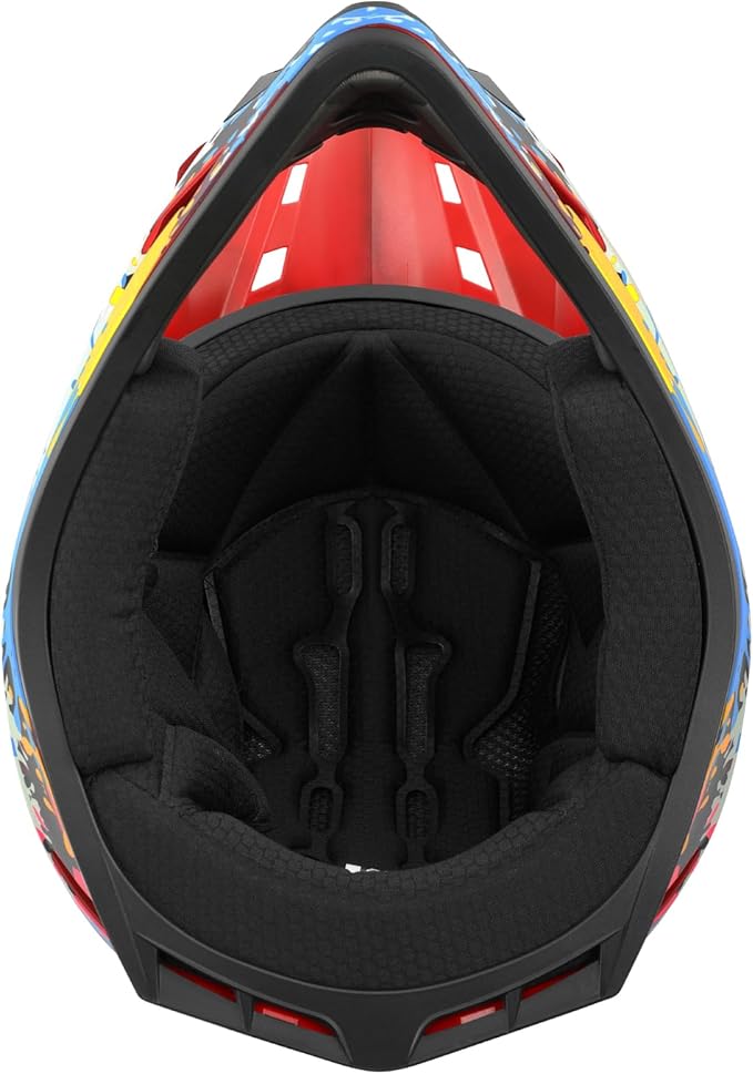 TCT-MOTORPARTS DOT Youth Kids Motocross ATV Full Face Helmets for Offroad Street Dirt Bike Go-Kart BMX MX Colorful Graffiti Small