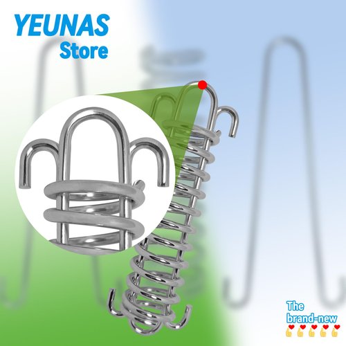YEUNAS Camping Tent Spring, Stainless Steel Rope Tensioner Awning Fixed Hook Buckle, Portable Camping Tent Fixed Buckle, Outdoor Camping Spring Buckle (6 Pack)