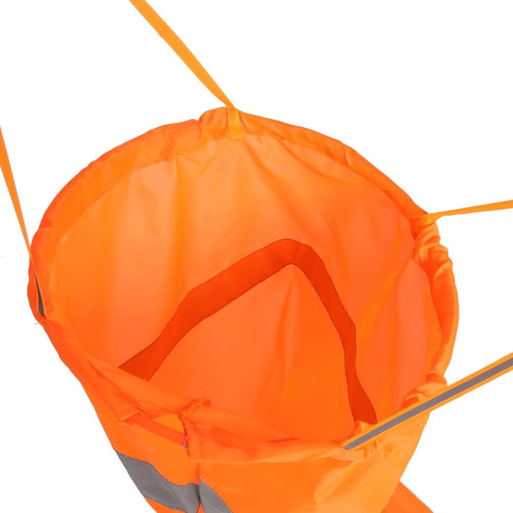 Zerodis Orange Outdoor Airport Windsock Rip-Stop Wind Measurement Sock Bag with Reflective Belt(100cm)