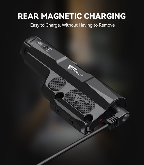 VOTATU M8L-G 3000 Lumens Light Laser Combo Compatible with Mlok/Picatinny, Strobe Function Flashlight and Green Laser Beam with Easy Touch Pad Switch, USB Magnetic Rechargeable Light for Rifle