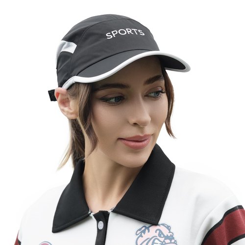 GUTISHI Quick Dry Running Hat Adjustable Cooling Baseball Hat Breathable Sport Cap Reflective UPF 50+ Run Hats for Womens Men (Sports-Black)