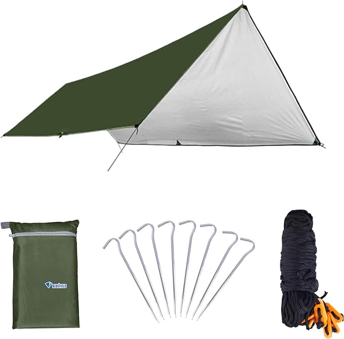 Azarxis Waterproof Camping Tent Tarp Hammock Rain Fly Footprint Ground Cloth Shelter Sunshade Beach Picnic Blanket Mat for Outdoor Camping Park Lawn