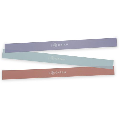 Gaiam Restore Strength and Flexibility Resistance Band Kit Set - 3 Levels of Resistance - Strength Training Workout Bands for Stretching Muscles - Versatile Exercise Tool - Light, Medium, and Heavy