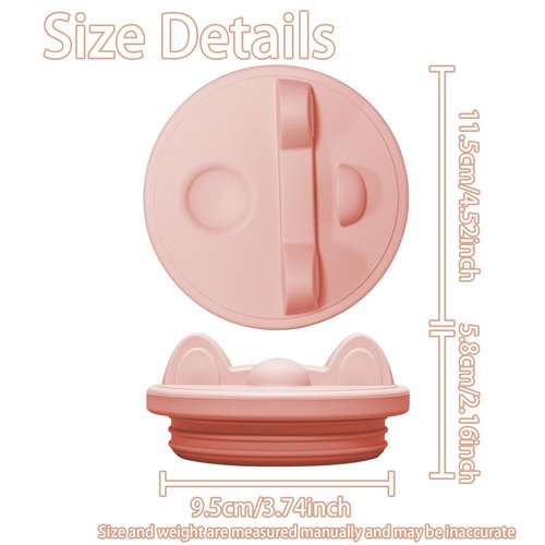 SEMSOIIO 40 oz 64 oz Stanley Cup Silicone Replacement Lid with Straw Spout, Cell Phone Holder Lid (Pink)