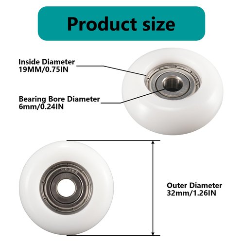 PFCKE Total Gym Replacement Set of 4 Wheels/Rollers for Models 2000, 3000, Some 3000 XL, and a Few Very Early XL(White)