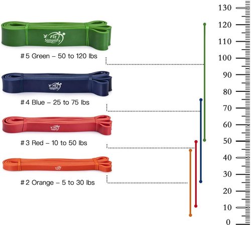 Fit Simplify Pull Up Assist Resistance Bands for Fitness, Physical Therapy, Stretching, Mobility and Exercise