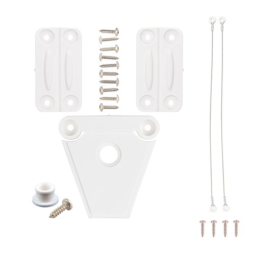 NeverBreak Parts - Small White Igloo Cooler Repair Kit and Lid Strap Combo Kit Includes Two Hinges, One Latch with Post and Two Stainless Steel LId Straps