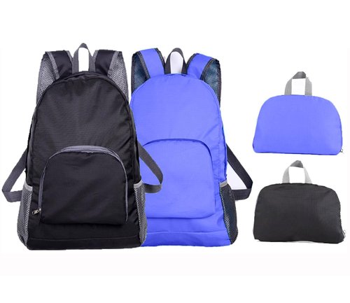 Ultra Lightweight Foldable Backpack 2Packs for Outdoor Adventures,Water Resistant Daypack for Travel Camping Hiking (Black Blue 2 PCS)