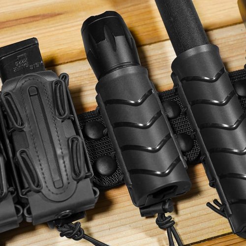 KRYDEX Tactical Flashlight Holster,360 Degree Rotatable Flashlight Holder for Duty Belt Torch Carry Case Pouch Fits for 1"-1 1/4" Diameter Flashlight