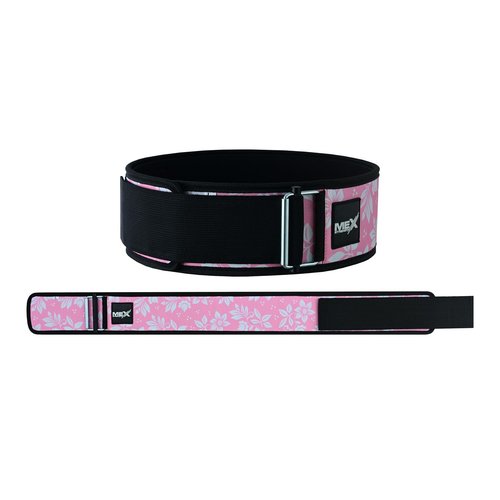 MexStrength Self Locking Neoprene Gym Weight Lifting Belts for Men Women, Lumbar Support Stability, Adjustable Design, Fit Straps, Deadlifts, Training, Bodybuilding, Small Pink