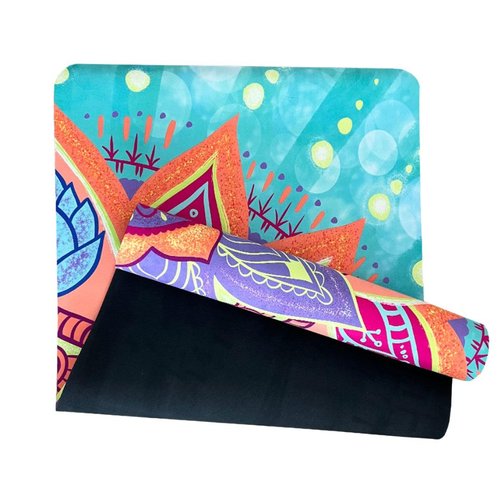 Yoga Mat with colorful Mandala Author´s Design PURA VIDA