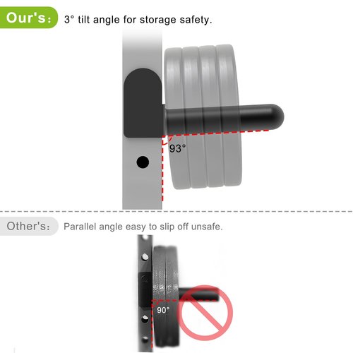 Kipika J-Hooks and Weight Plate Holder Set for 3" x 3" Power Rack with 5/8" or 1" Hole - Squat Rack Attachments for Strength Training and Weight Storage - Fits Olympic 2-inch weight plates.