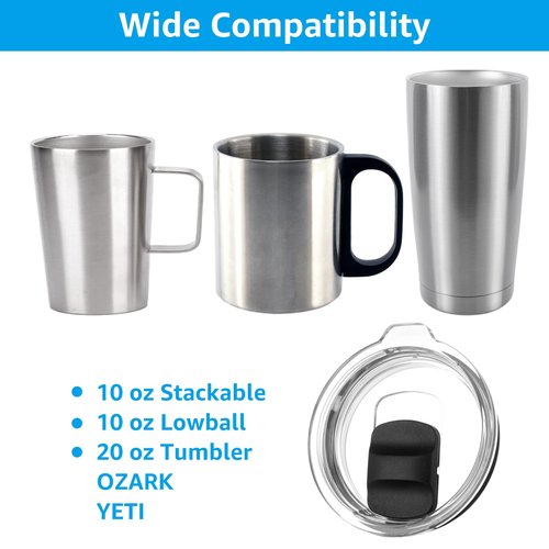 LDXDRU 6 Pack 20 oz Tumbler Lids, Yeti Magslider Lid 20 oz, Yeti Lids 20 oz Replacement Lid, Spill Proof Cup Lids Covers with Magnetic Slider Switch, for Ozark Trail, Old Style Rtic
