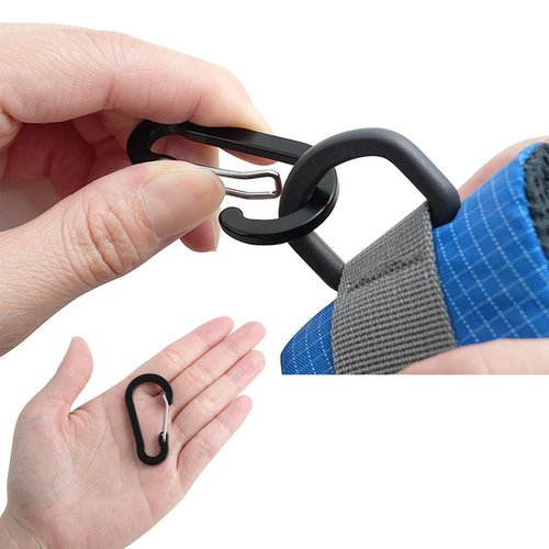 ArrErr 20 Pack Aluminum Carabiner Keychain Clip 2 Inch Lightweight D-Ring Caribeaners Spring Snap Hook with Flat Key Rings Carabeaner for Fishing Camping Hiking Outdoor Duffle Bag Daypack Backpack
