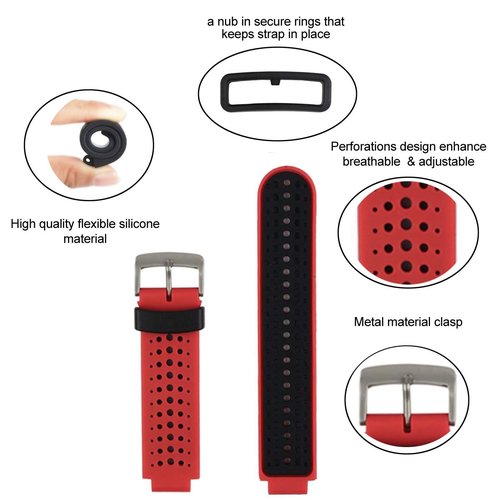 Band for Garmin Approach S20 S5 S6 Watch Bands Replacement Strap Wristband Accessories for Garmin Forerunner 220/230/ 235/620/ 630/ 735XT/ 235Lite, One Size