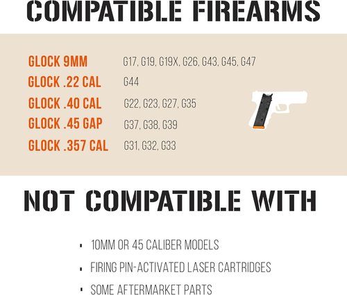 Dry Fire Training Magazine for Glock 9mm, 40, 357, 45 G.A.P | NOT Compatible with 10mm/.45 Cal or Laser Cartridges or Aftermarket Parts