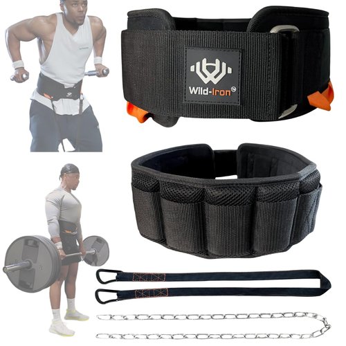 Wild-Iron Weight Lifting Belt – 2-in-1 Dip Belt with Weighted Belt, Chain – Heavy-Duty Dip Belt for Weight Lifting, Squats, Pull-Ups, Deadlifts – Quick- Release Back and Lumbar Support Belt