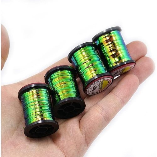 Pack of 1 Green Peacock Flat Tinsel 35 Yards Fly Tying Floss Thread Silky Yarns Fly Fishing Tying Line Materials Accessories