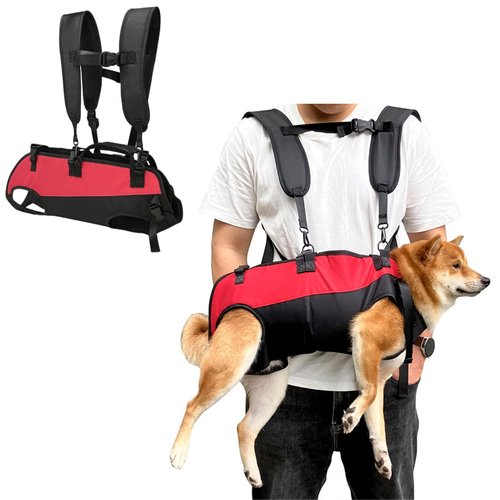 Dog Backpack Carrier for Medium/Small Dogs Dog Carrying Backpack Emergency Backpack Old, Disabled, Joint Injuries, Arthritis, Senior Dogs Up and Down Stairs, Cars Dog Hiking Backpack (M)