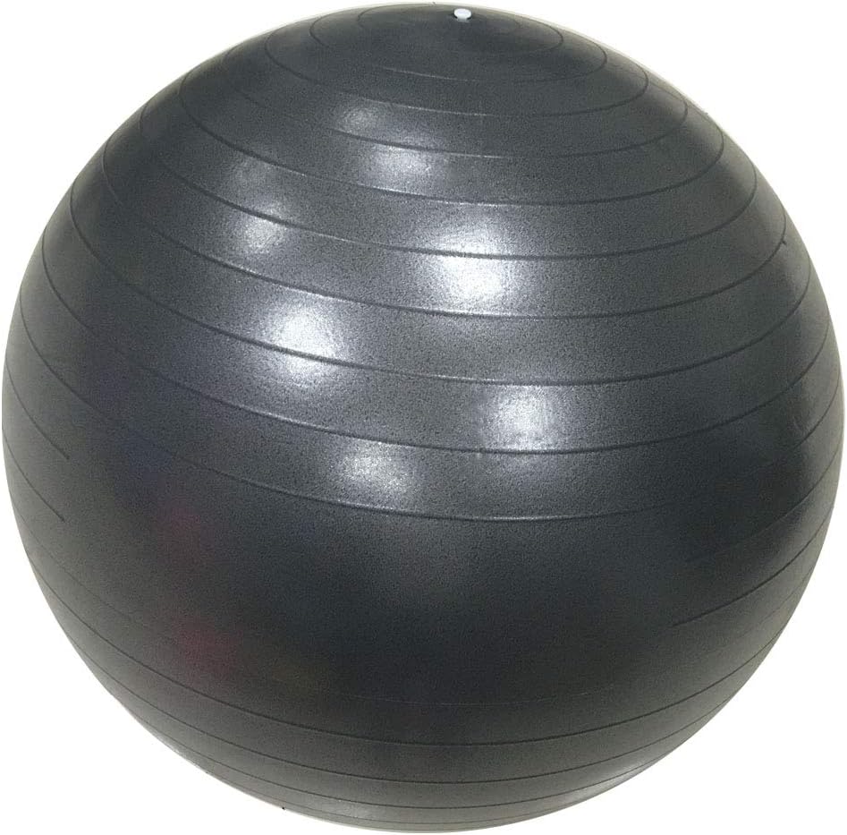 RevTime Ultra Thick Anti-Burst Gym Ball 65 cm with Air Pump Exercise Ball Great for Yoga, Balance, Fitness, Desk Chairs, Dark Gray