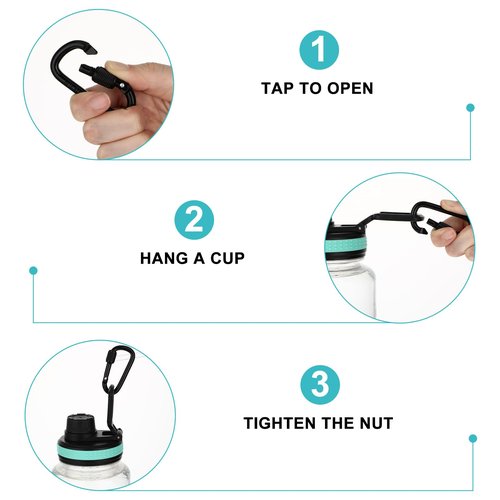8 Pcs Locking Carabiner, Ymapinc D-Ring Locking Carabiner Keychain Hiking D Clips, Snap Hook Sport Accessories for Outdoor Camping Hiking Keychain Dog Leash
