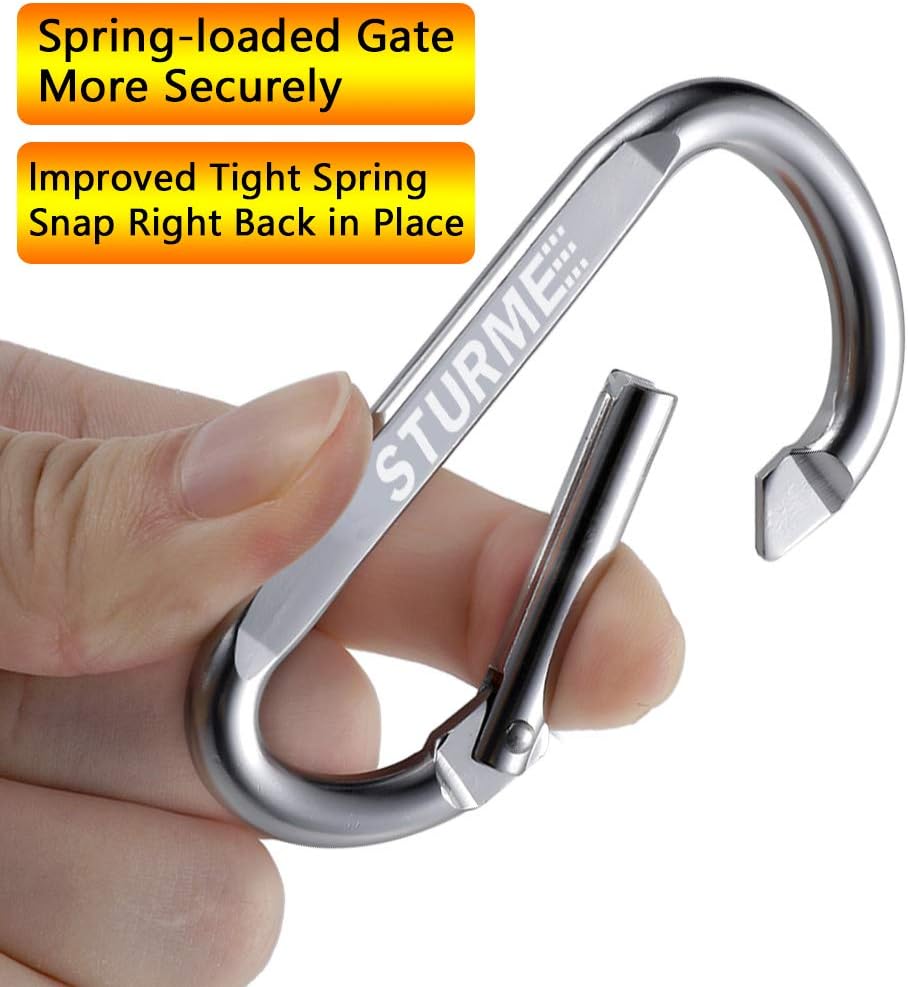 STURME 12pcs Carabiner Clip 3" Small Durable Carabiner Keychain Carabeaner Hooks