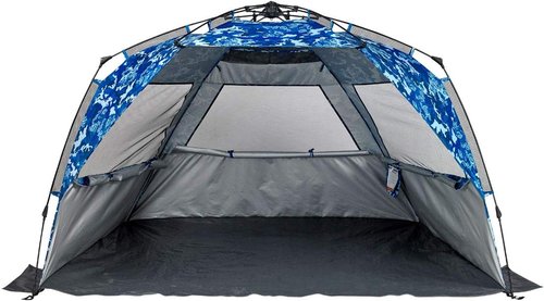 E-Z UP Wedge Portable Beach Tent, 51"x51" Entrance with 2 Roll-Up Windows and with Storage Pocket, Splash