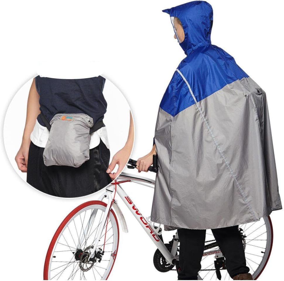 SudaTeko Lightweight Cycling Rain Poncho Breathable Bike Hooded Raincoat Rain Cape with Reflector Strips
