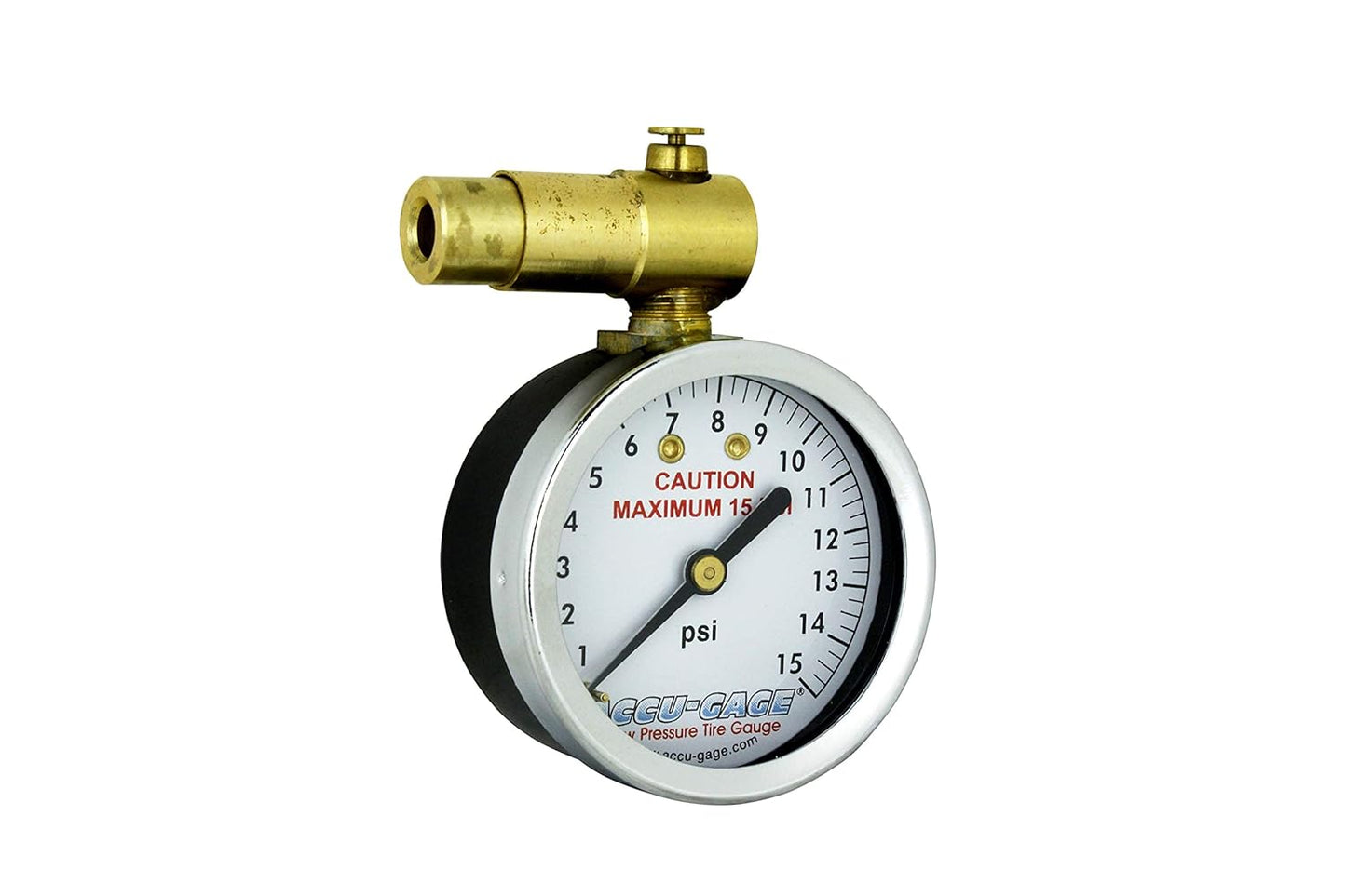 Milton Accu-Gage Presta Valve Bike Tire Pressure Gauge 0-15 PSI with Bleeder Valve