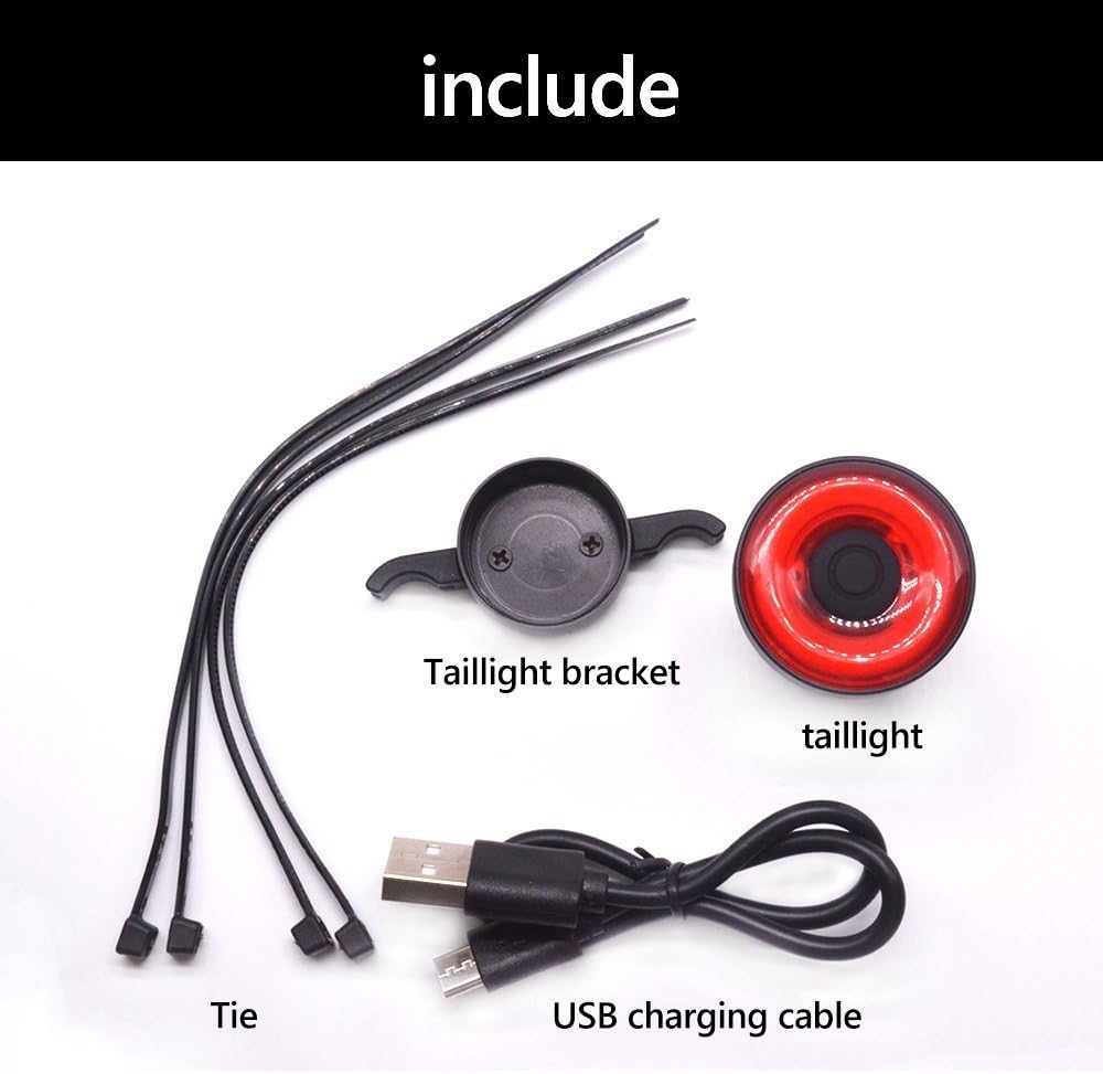 Smart Bike Tail Light Ultra Bright, Bike Light Rechargeable Auto On/Off, IPX6 Waterproof LED Bicycle Lights, High Intensity Rear Accessories Fits Any Road Bikes